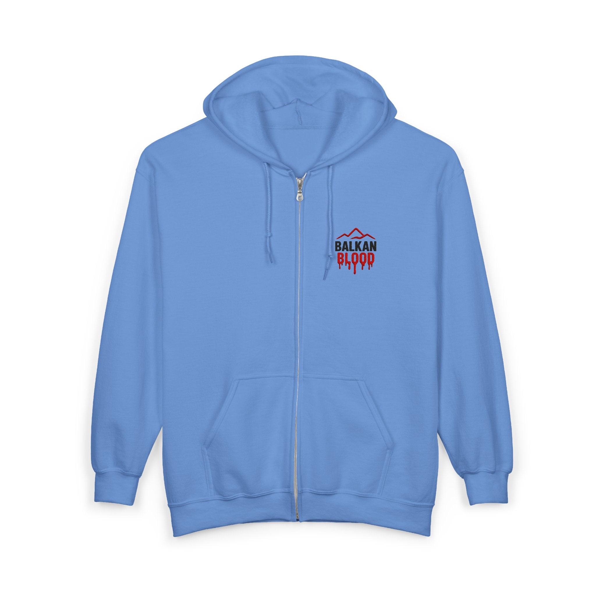Zip Hoodie — Balkan Blood Logo Embroidery