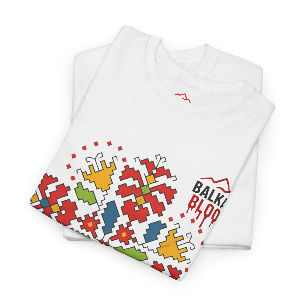 Balkan Blood Unisex Heavy Cotton Tee, Balkan Emrodery