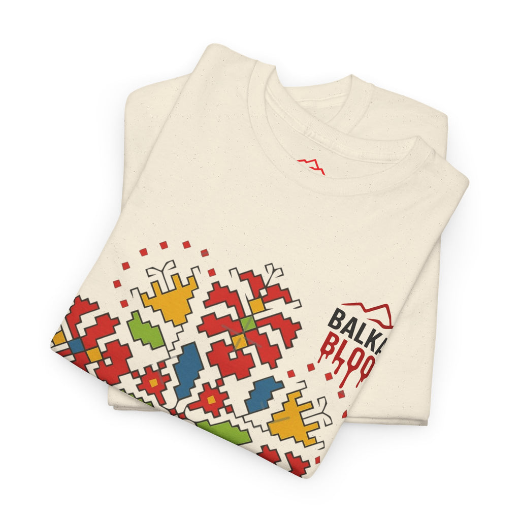 Balkan Blood Unisex Heavy Cotton Tee, Balkan Emrodery