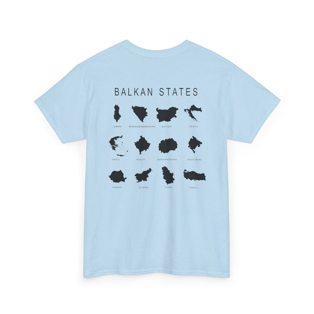 Balkan Blood Unisex Heavy Cotton Tee, Ethnic Pride Shirt, Gift for Balkans, Travel Tee, Stylish Casual Wear, Balkan States Design