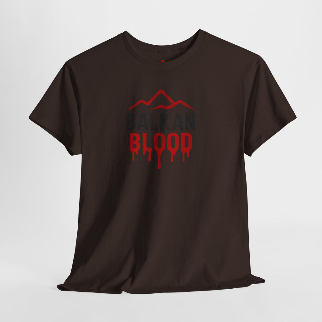 Balkan Blood T-Shirt — Heritage Graphic Tee with Multilingual “Blood” Back Print