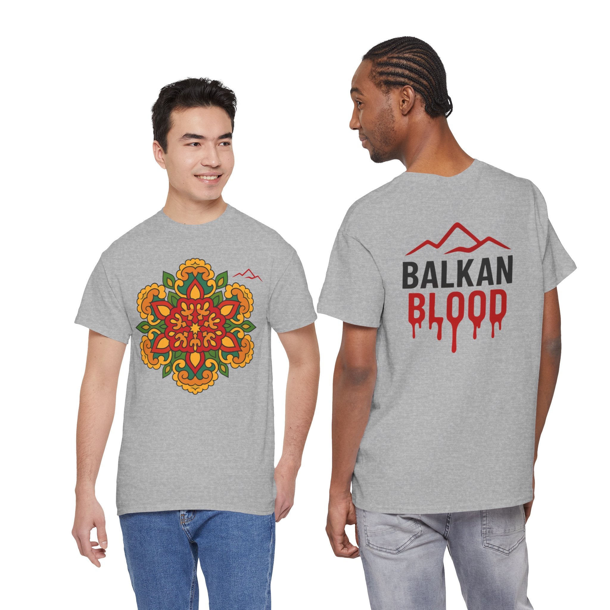Balkan Blood T‑Shirt — Traditional Balkan Floral Medallion