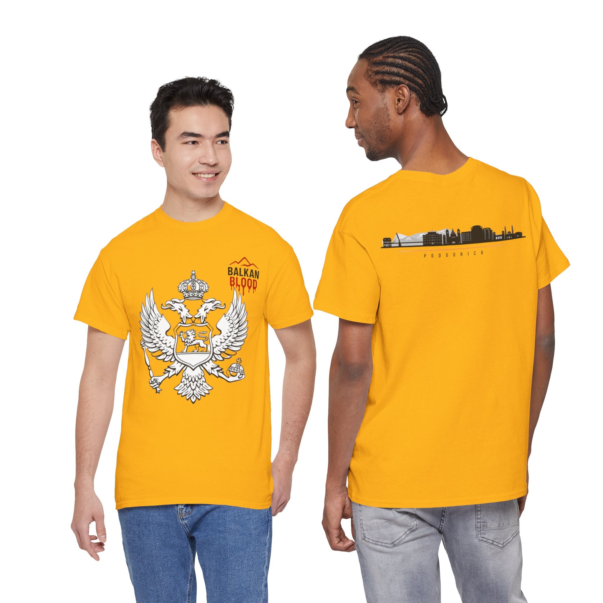 Montenegro/Balkan Blood Unisex Heavy Cotton Tee, Vintage Style Shirt