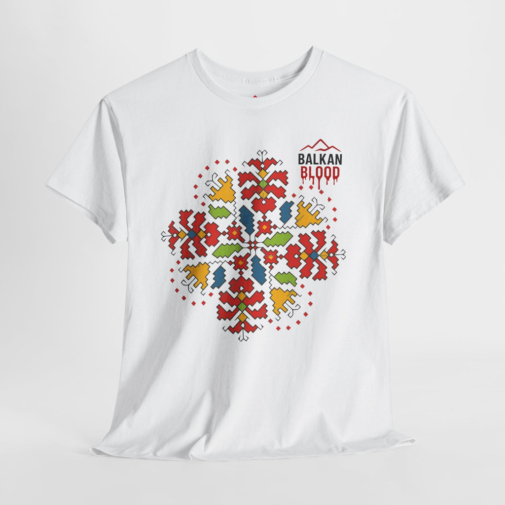 Balkan Blood Unisex Heavy Cotton Tee, Balkan Emrodery