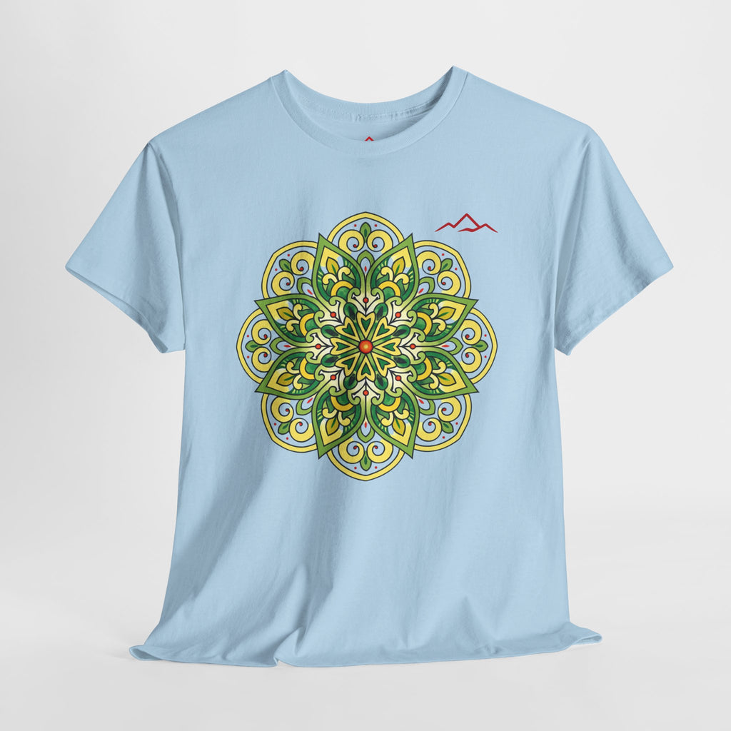 Balkan Blood Graphic Tee — Green Mandala Front & Drip Logo Back