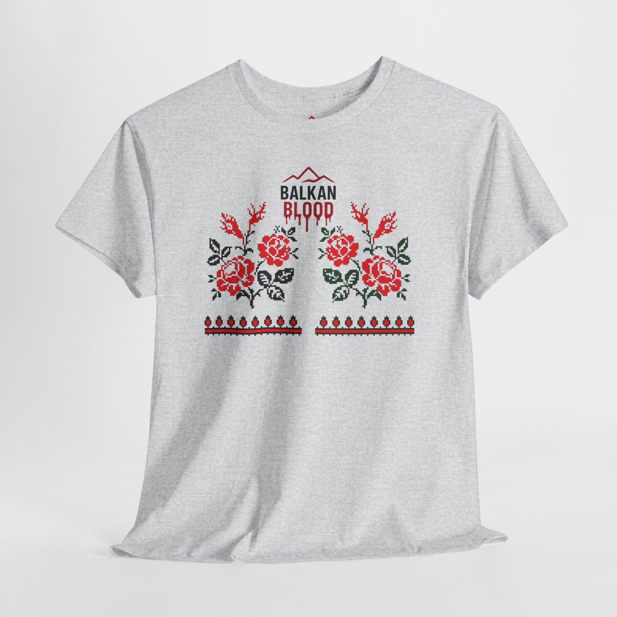 Bulgaria Balkan Blood Unisex Heavy Cotton Tee, Vintage Floral Graphic Shirt