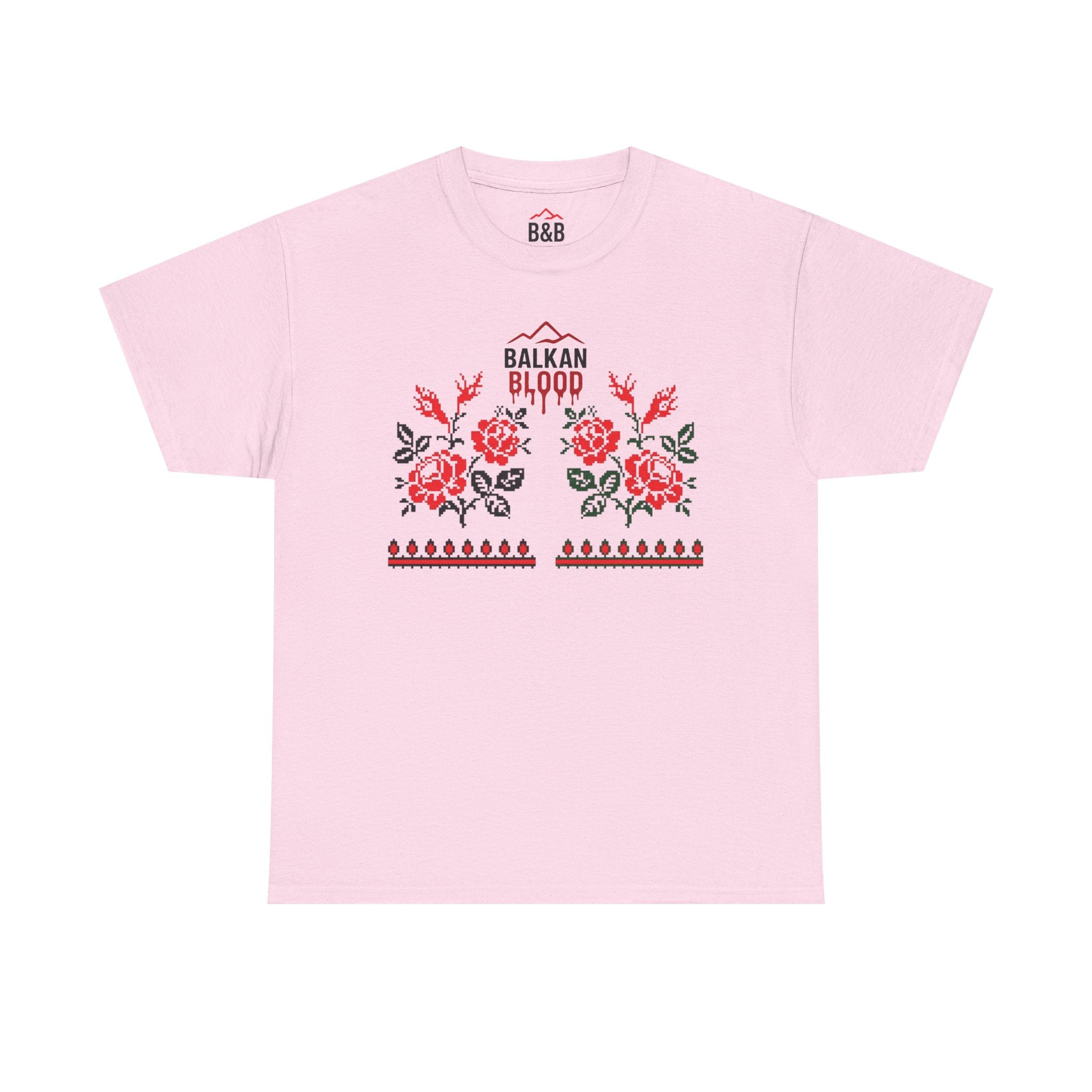 Bulgaria Balkan Blood Unisex Heavy Cotton Tee, Vintage Floral Graphic Shirt