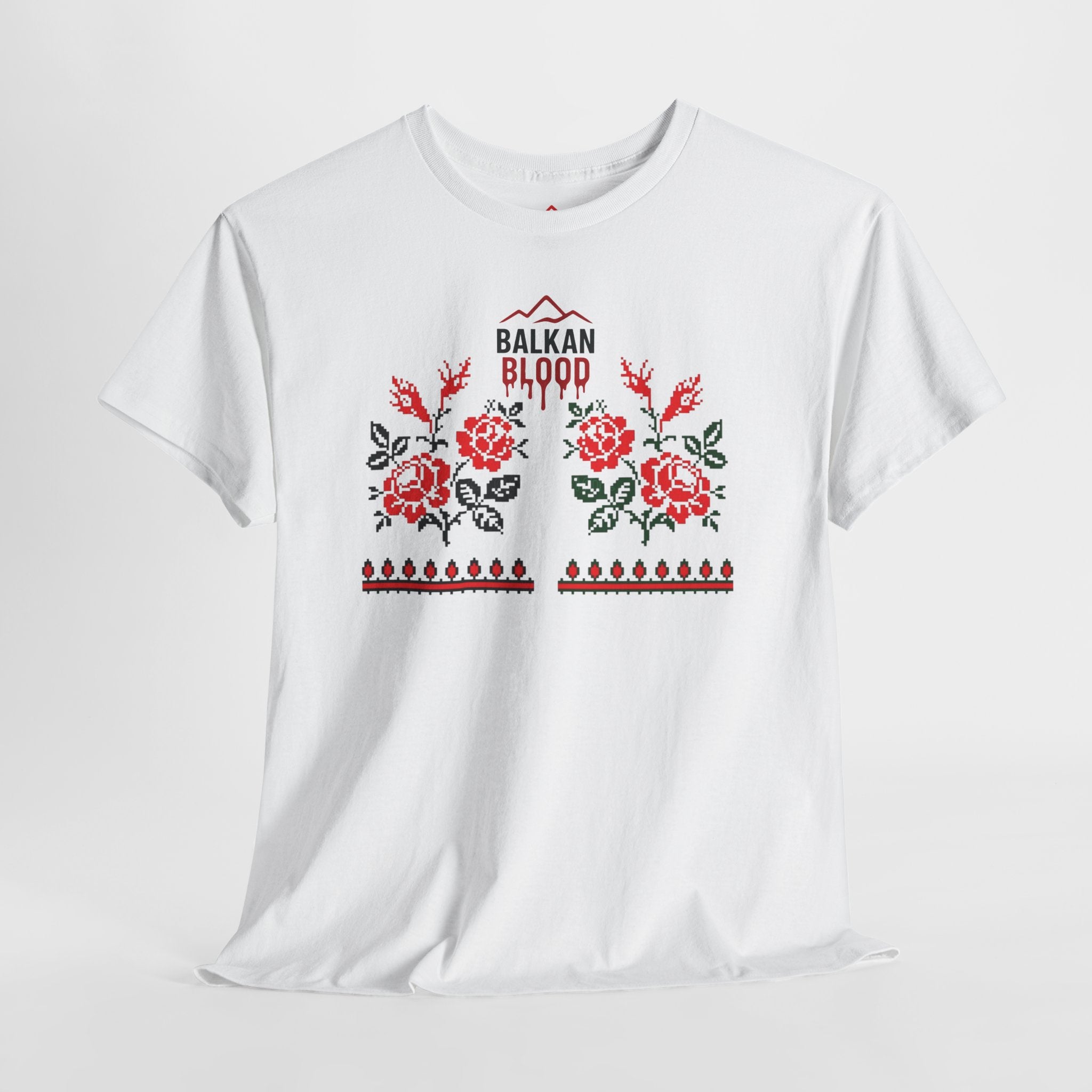 Bulgaria Balkan Blood Unisex Heavy Cotton Tee, Vintage Floral Graphic Shirt