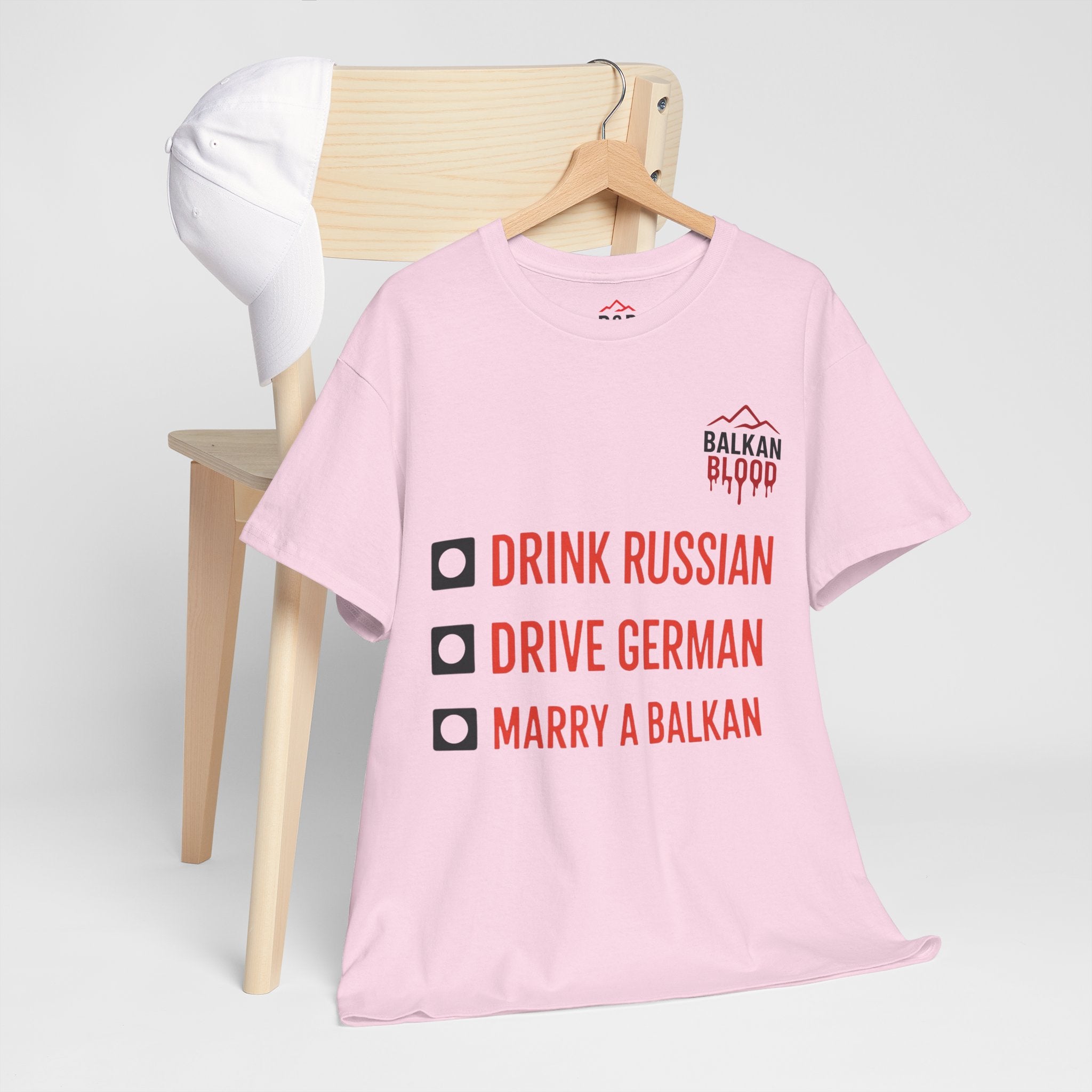 Balkan Pride Unisex Heavy Cotton Tee - Drink Russian, Drive German, Marry a Balkan
