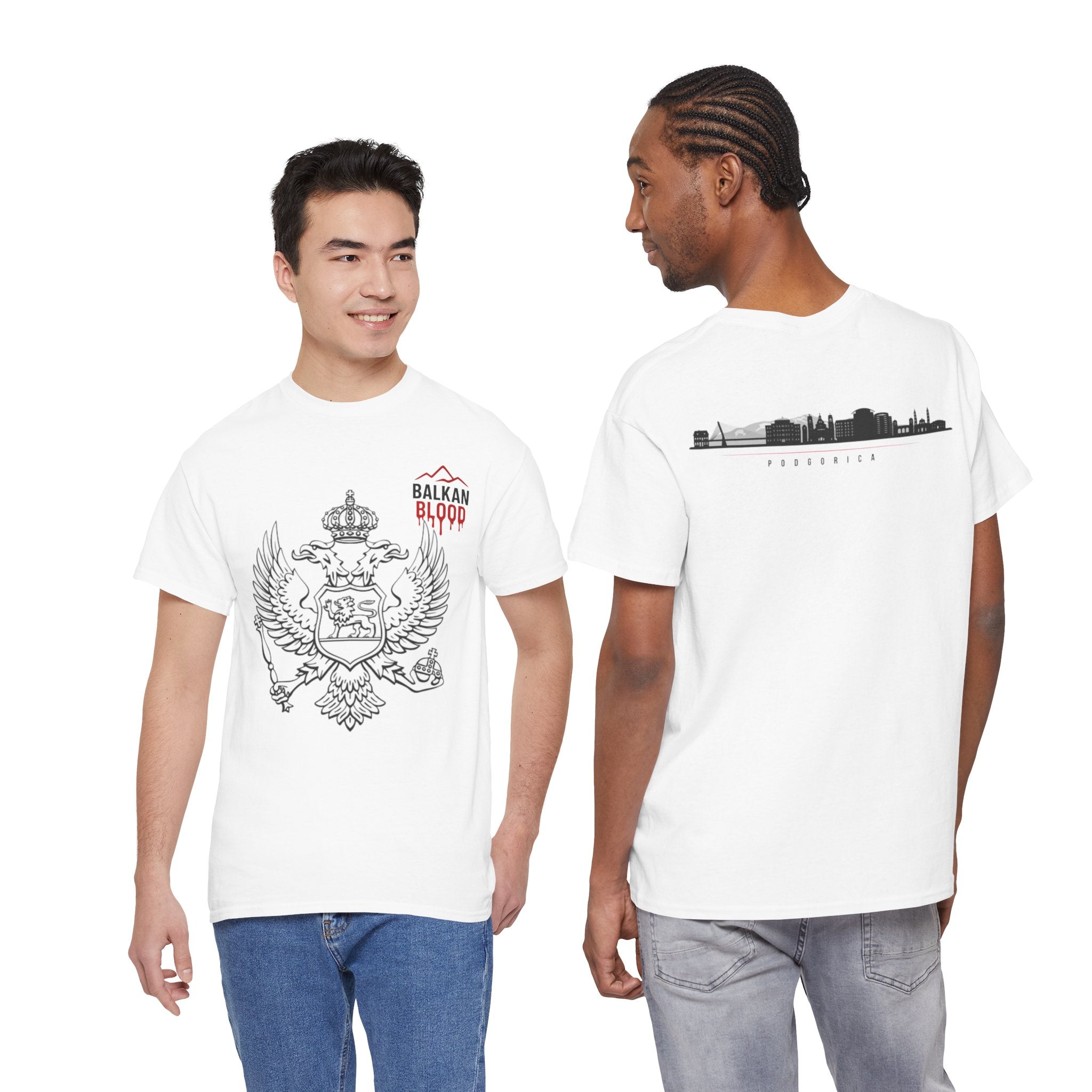 Montenegro/Balkan Blood Unisex Heavy Cotton Tee, Vintage Style Shirt