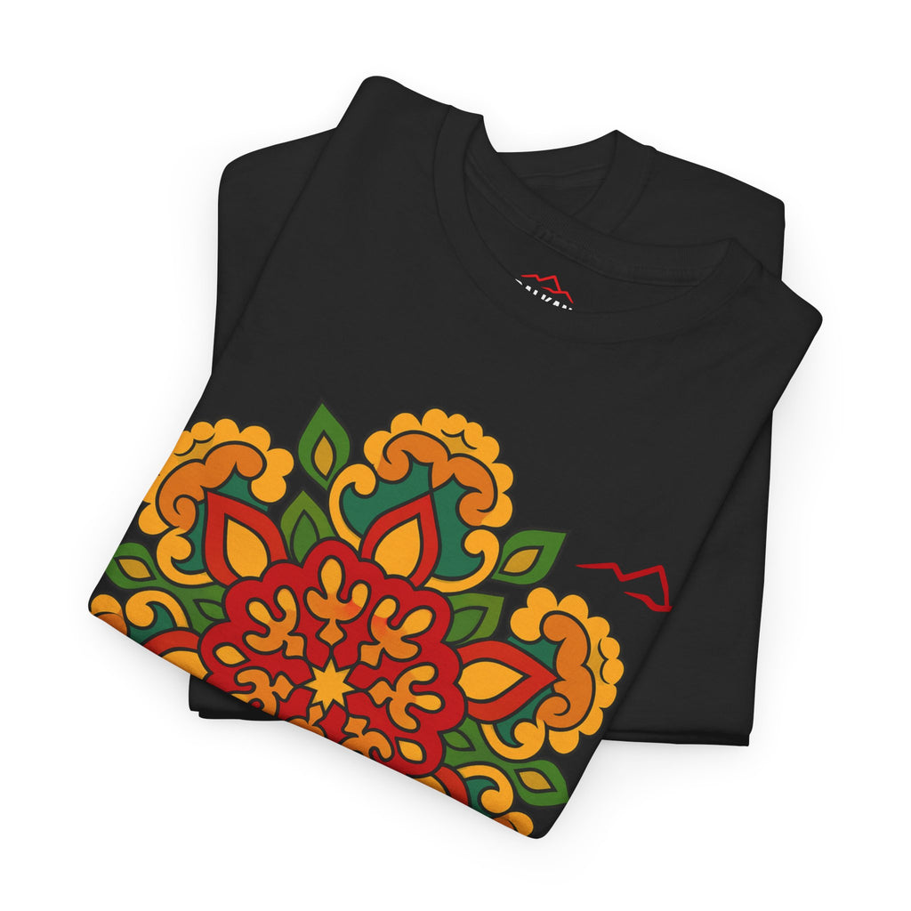 Balkan Blood T‑Shirt — Traditional Balkan Floral Medallion