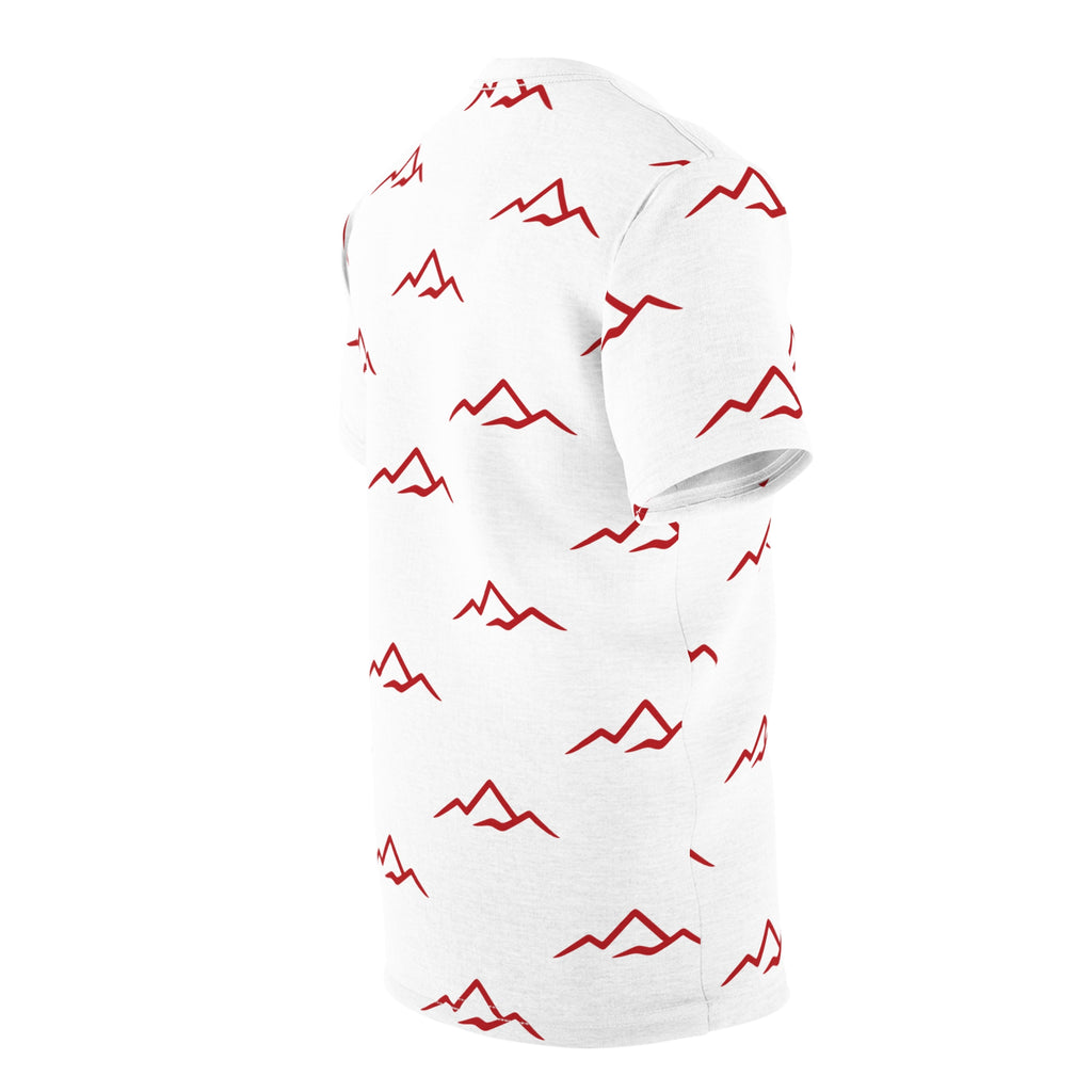 T‑Shirt — "Balkan Blood" Red Mountain Pattern All‑Over Print