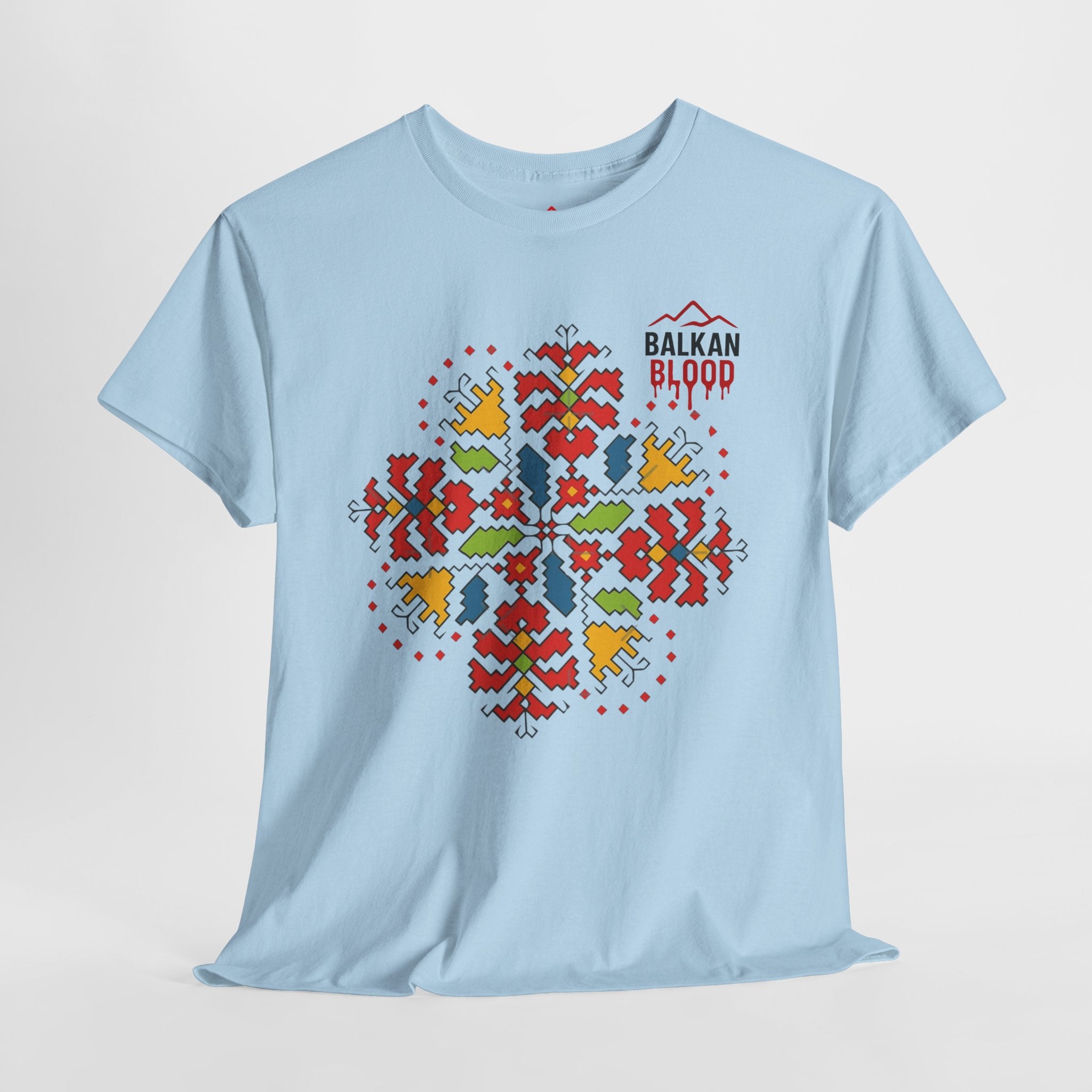 Balkan Blood Unisex Heavy Cotton Tee, Balkan Emrodery