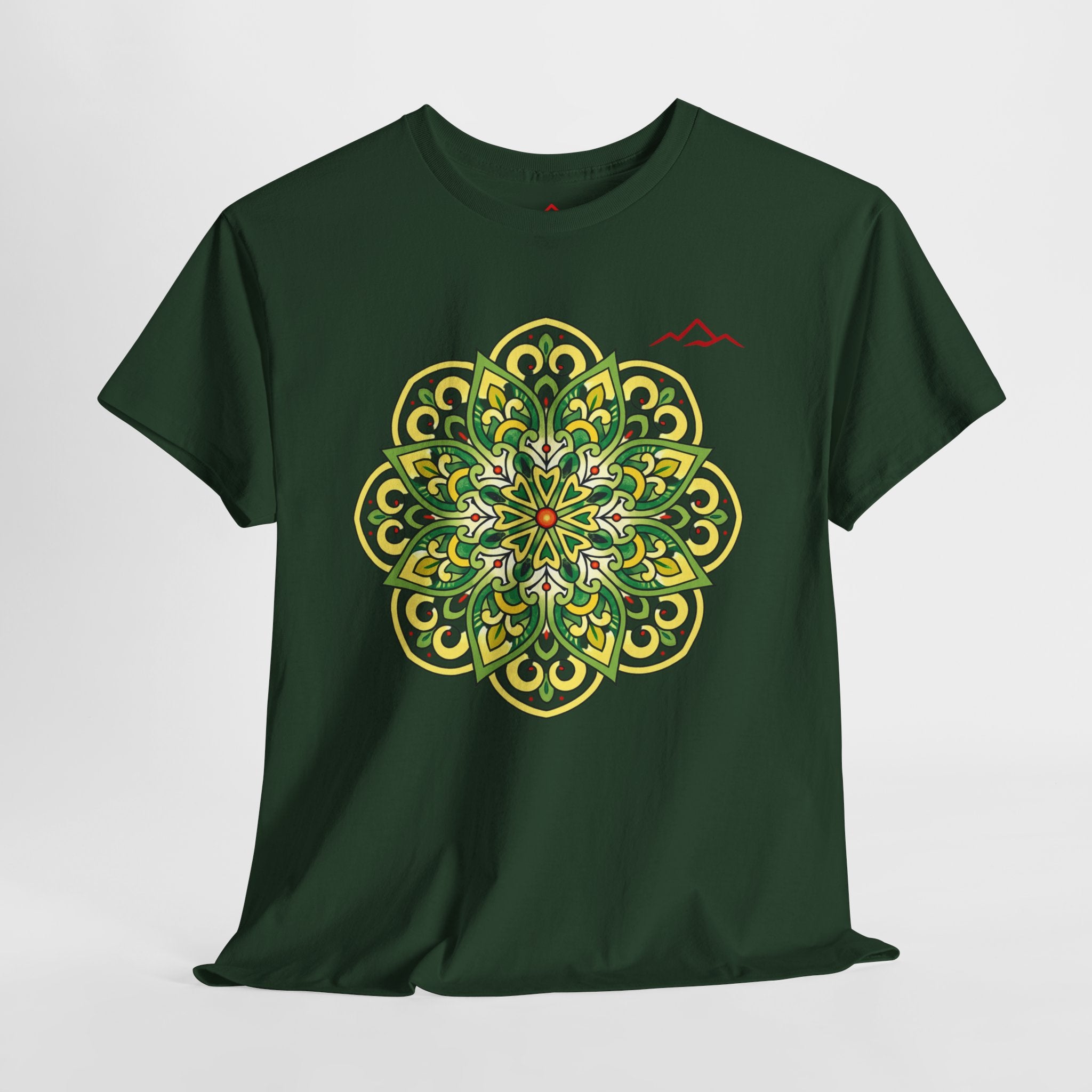 Balkan Blood Graphic Tee — Green Mandala Front & Drip Logo Back