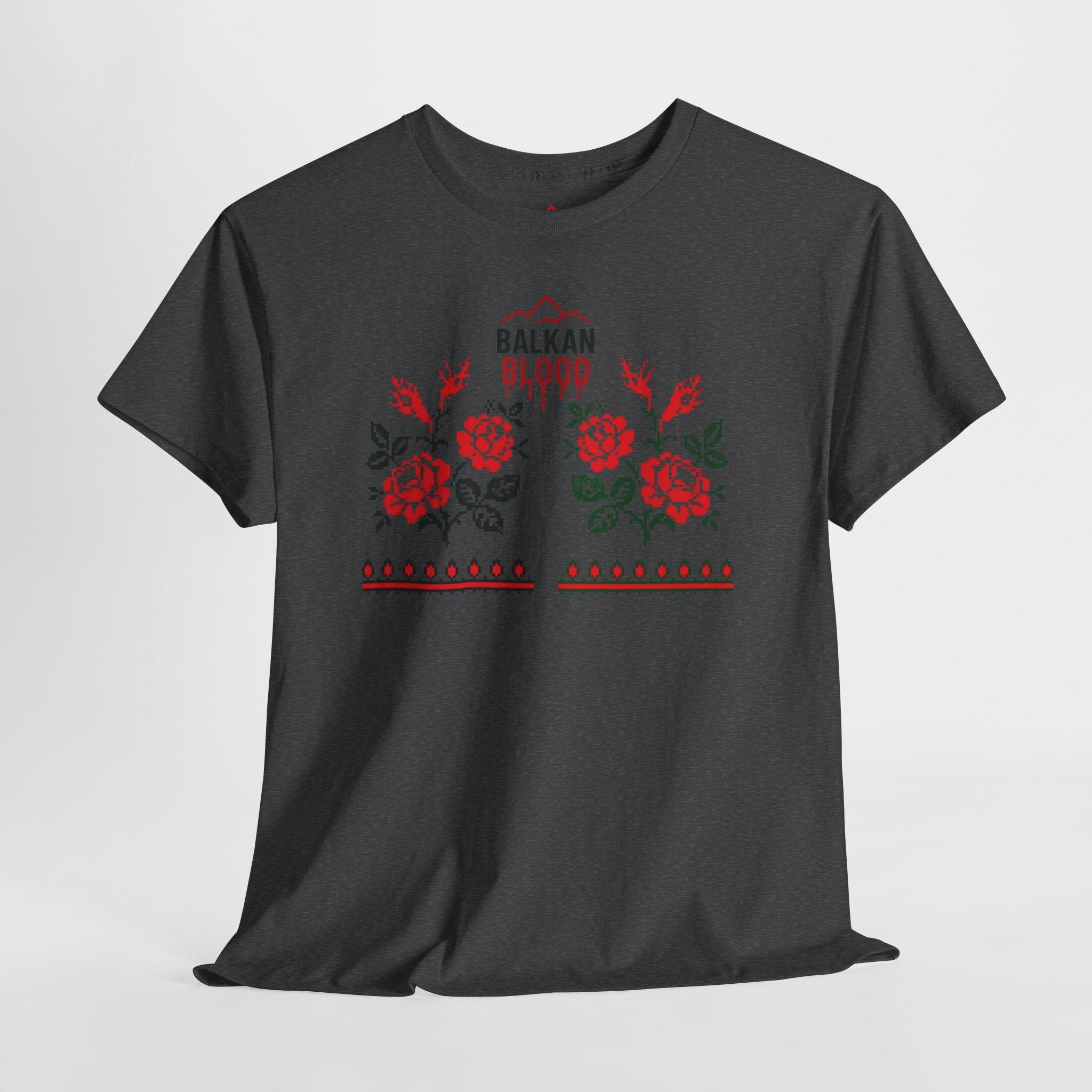 Bulgaria Balkan Blood Unisex Heavy Cotton Tee, Vintage Floral Graphic Shirt
