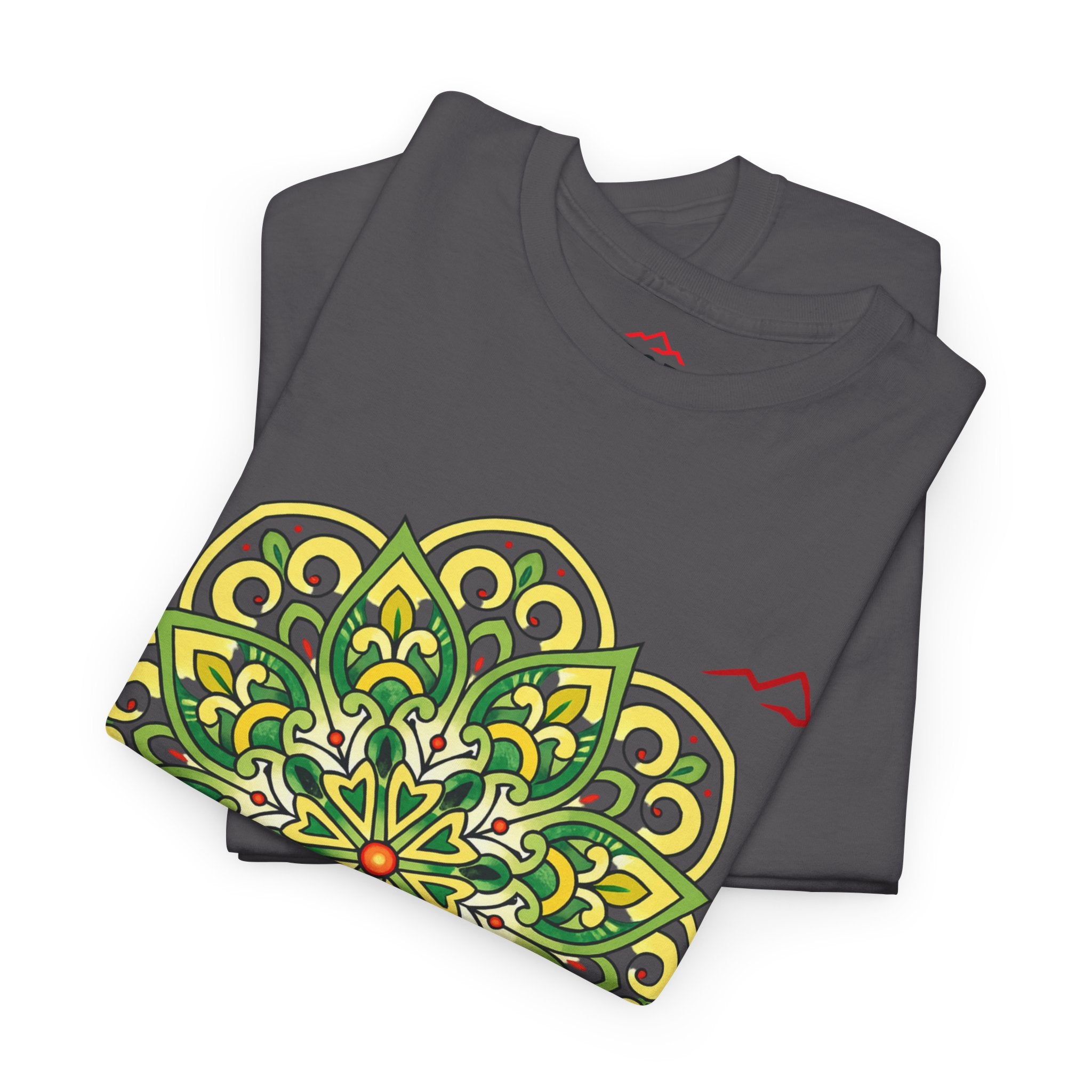 Balkan Blood Graphic Tee — Green Mandala Front & Drip Logo Back