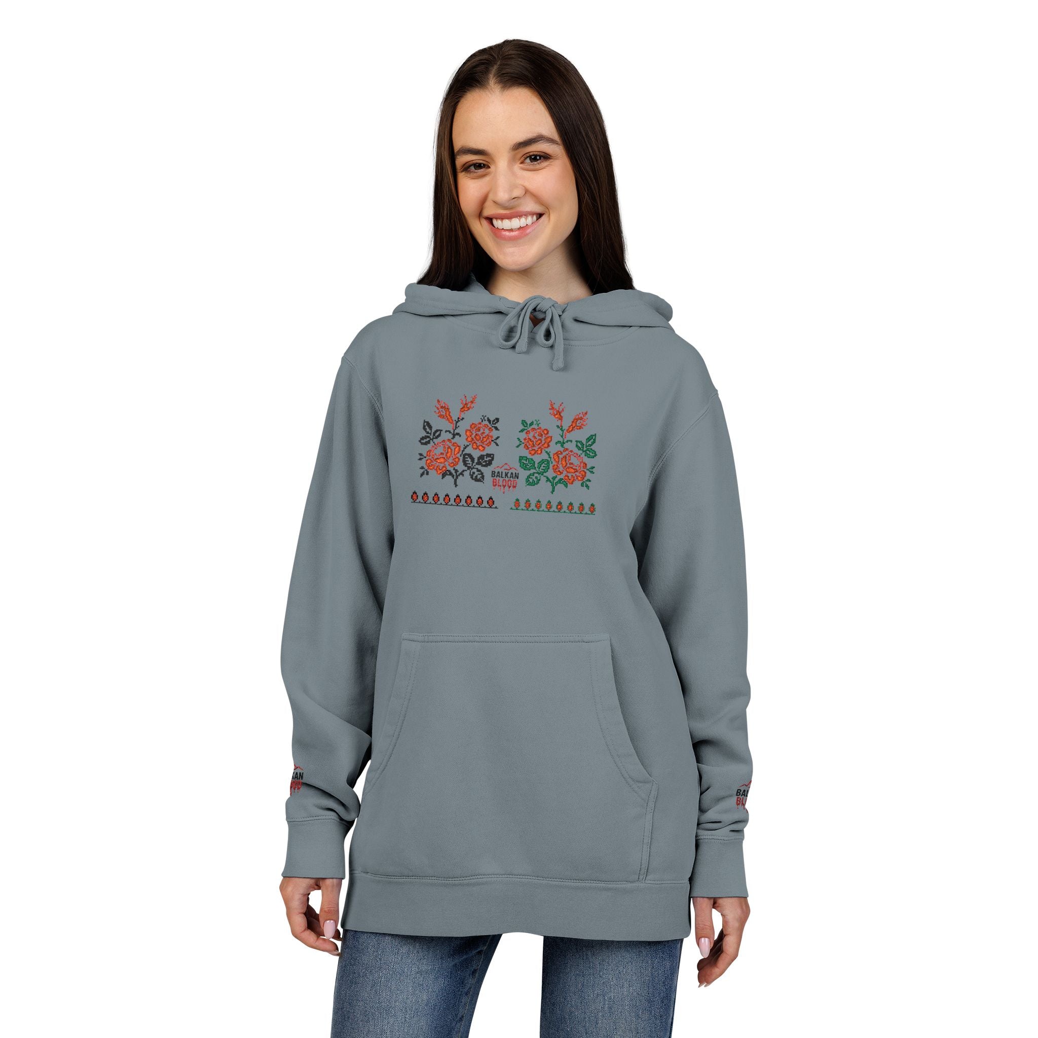 Embroidered Flower Hoodie, Cozy Unisex Sweatshirt, Cute Casual Wear, Spring Fashion, Gift for Her