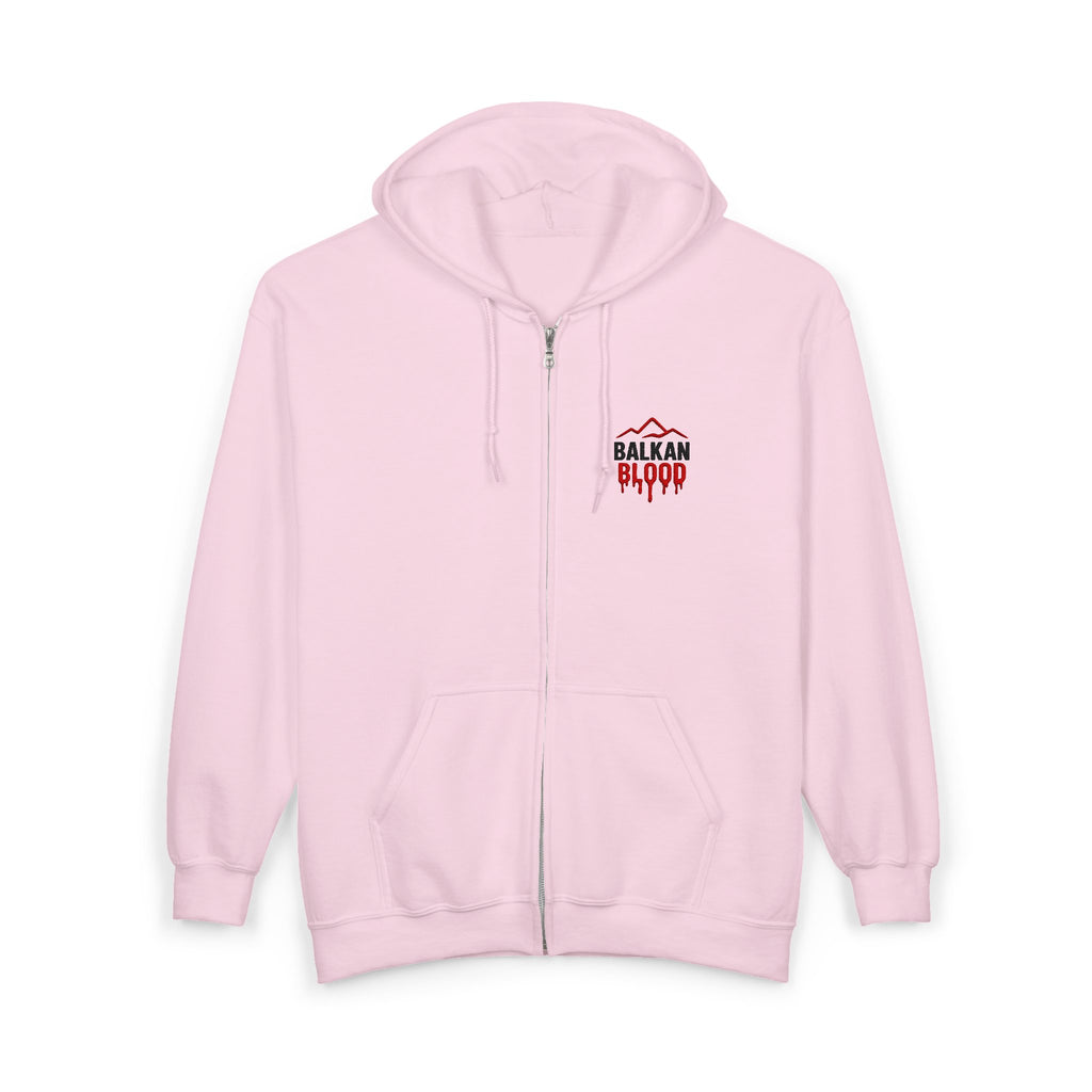 Zip Hoodie — Balkan Blood Logo Embroidery