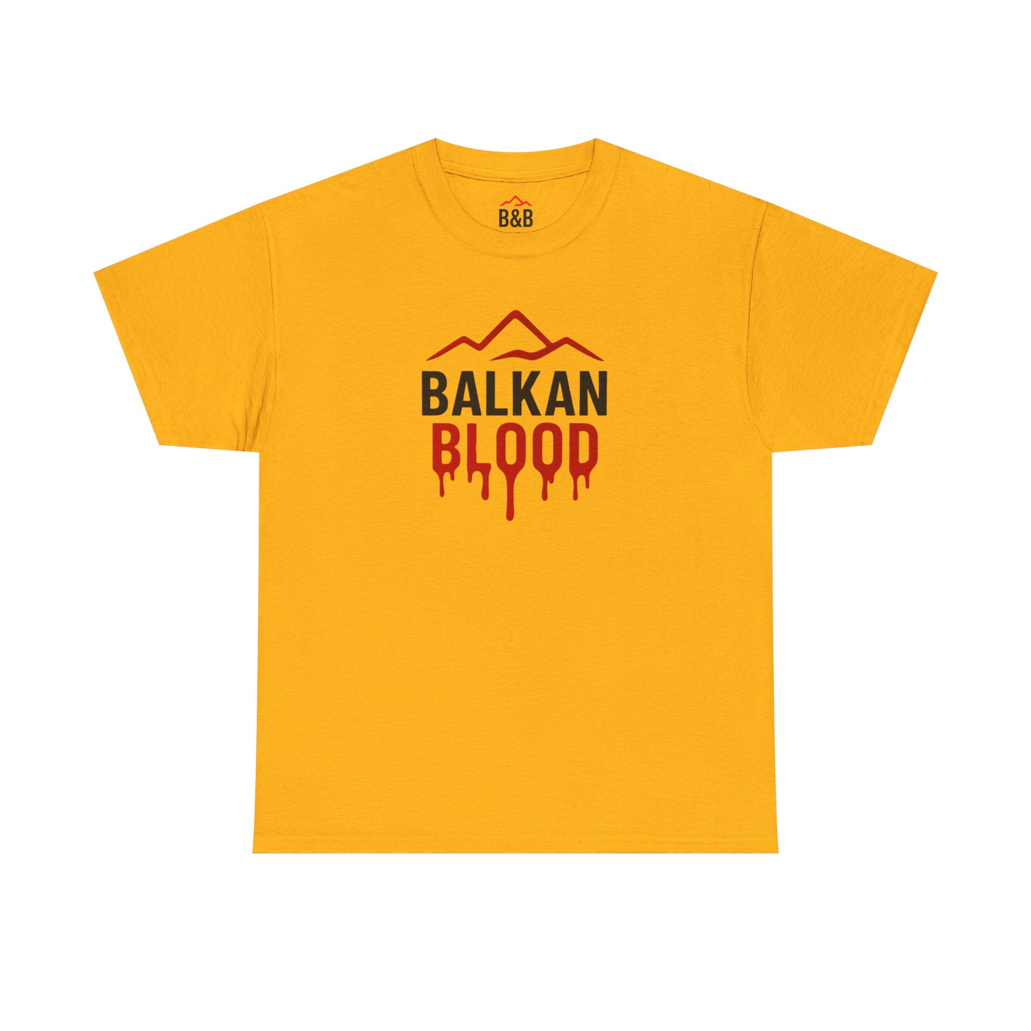 Balkan Blood T-Shirt — Heritage Graphic Tee with Multilingual “Blood” Back Print