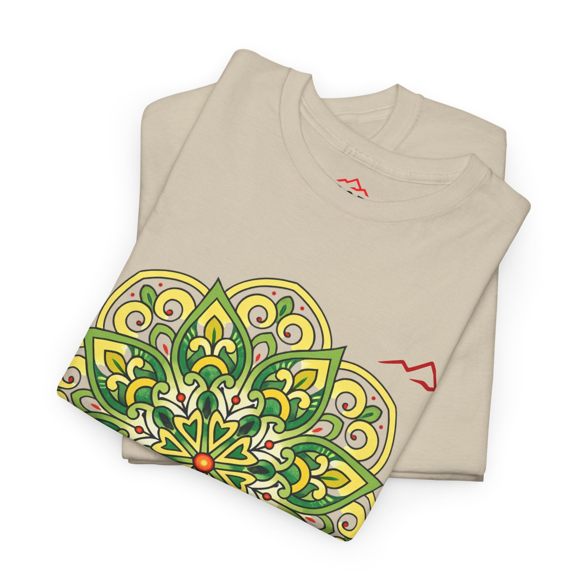 Balkan Blood Graphic Tee — Green Mandala Front & Drip Logo Back