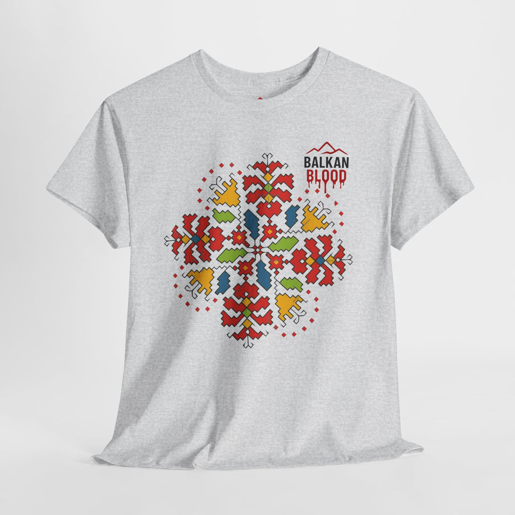 Balkan Blood Unisex Heavy Cotton Tee, Balkan Emrodery