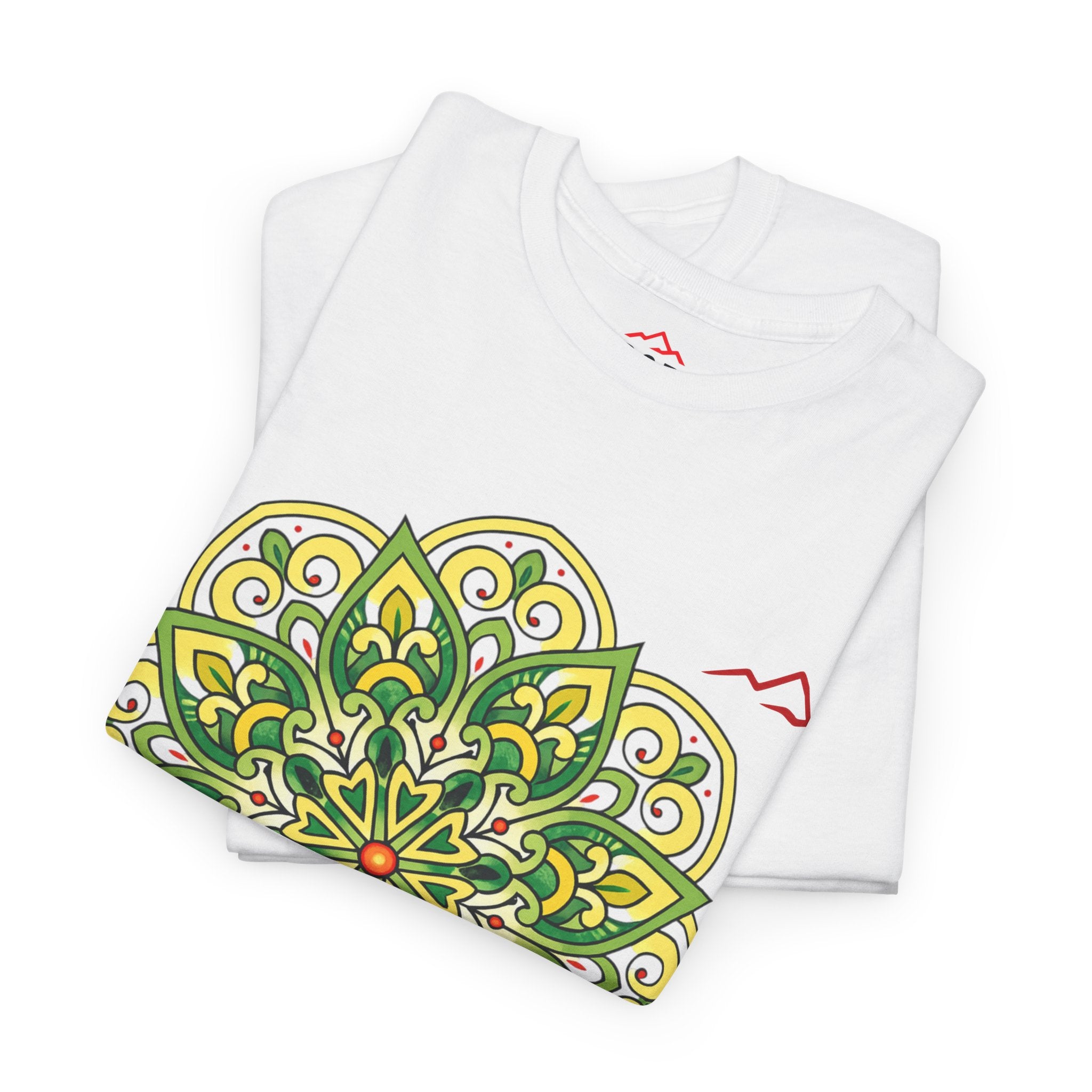 Balkan Blood Graphic Tee — Green Mandala Front & Drip Logo Back