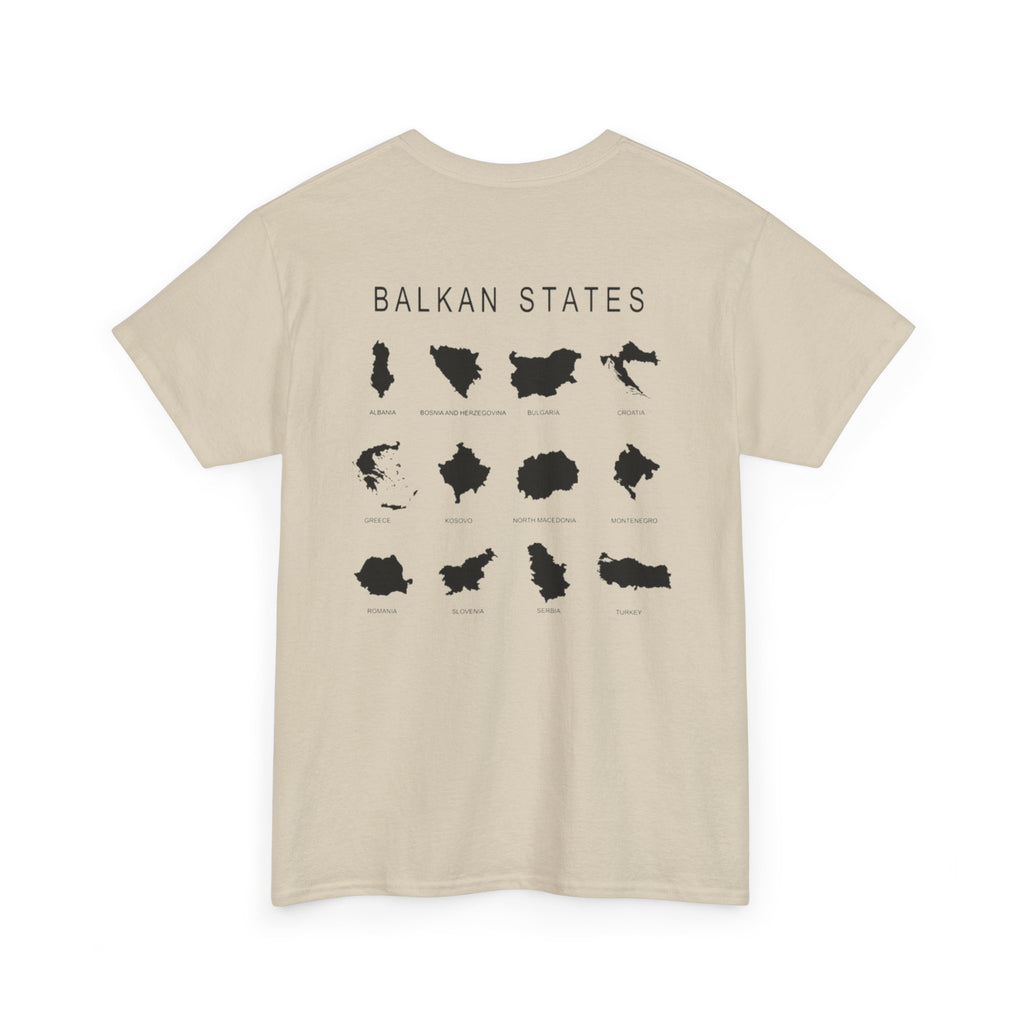 Balkan Blood Unisex Heavy Cotton Tee, Ethnic Pride Shirt, Gift for Balkans, Travel Tee, Stylish Casual Wear, Balkan States Design