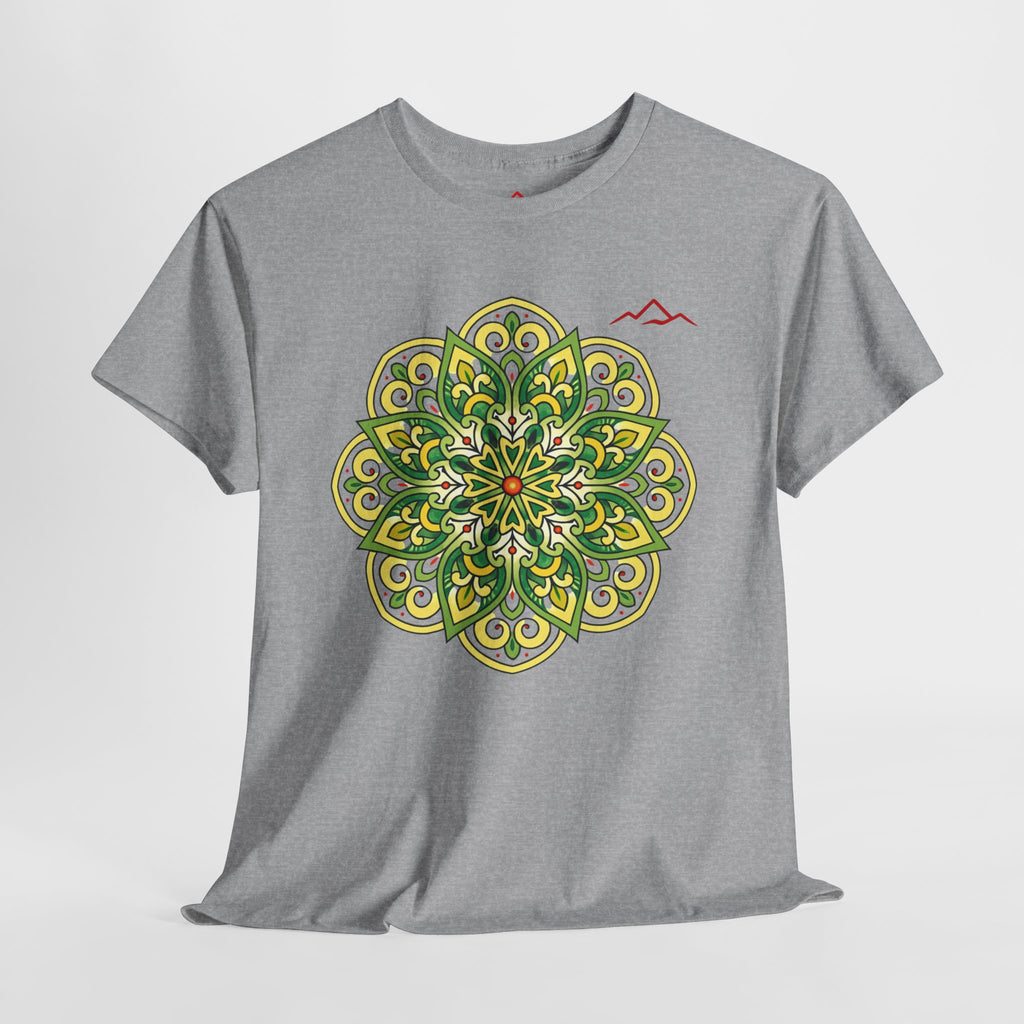 Balkan Blood Graphic Tee — Green Mandala Front & Drip Logo Back