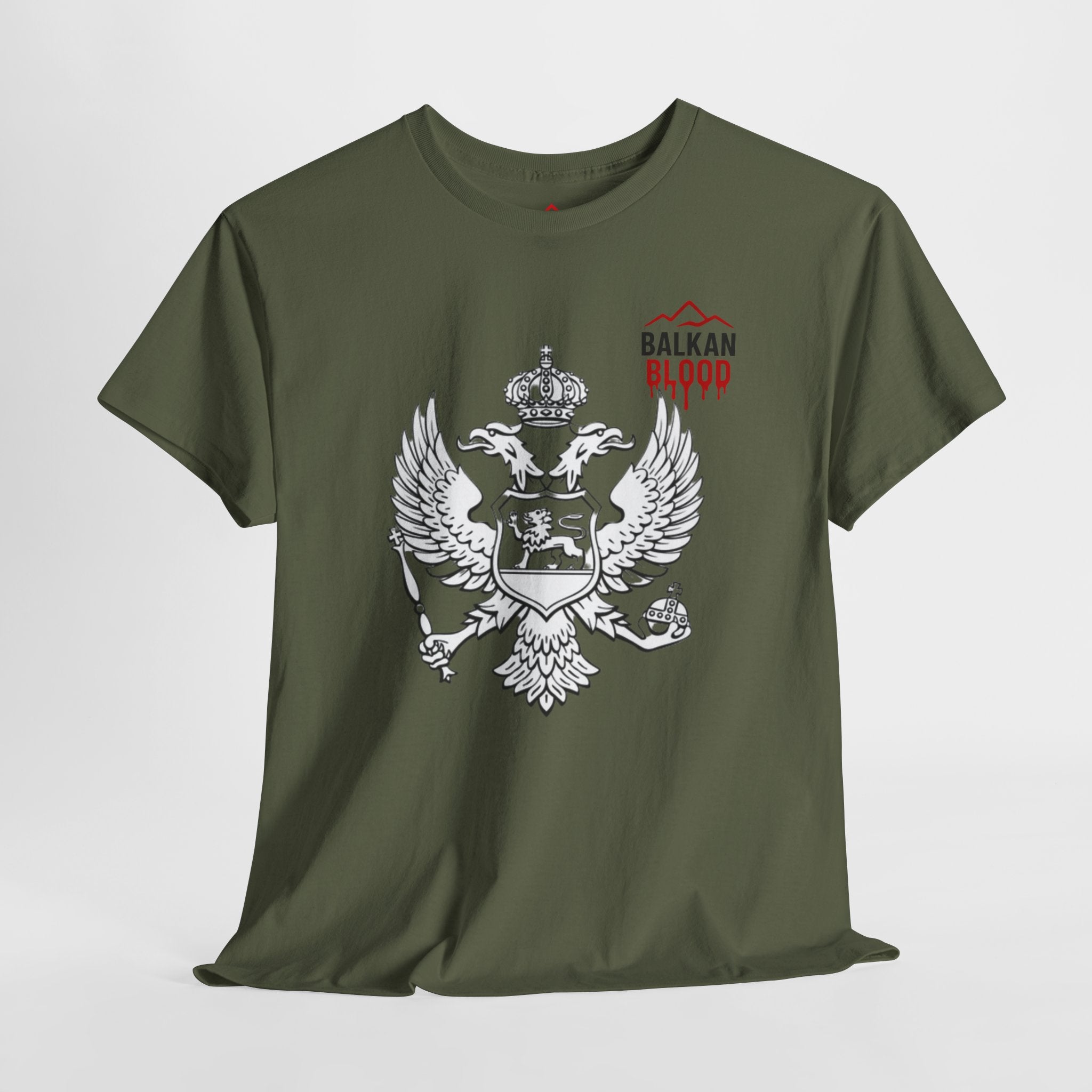 Montenegro/Balkan Blood Unisex Heavy Cotton Tee, Vintage Style Shirt