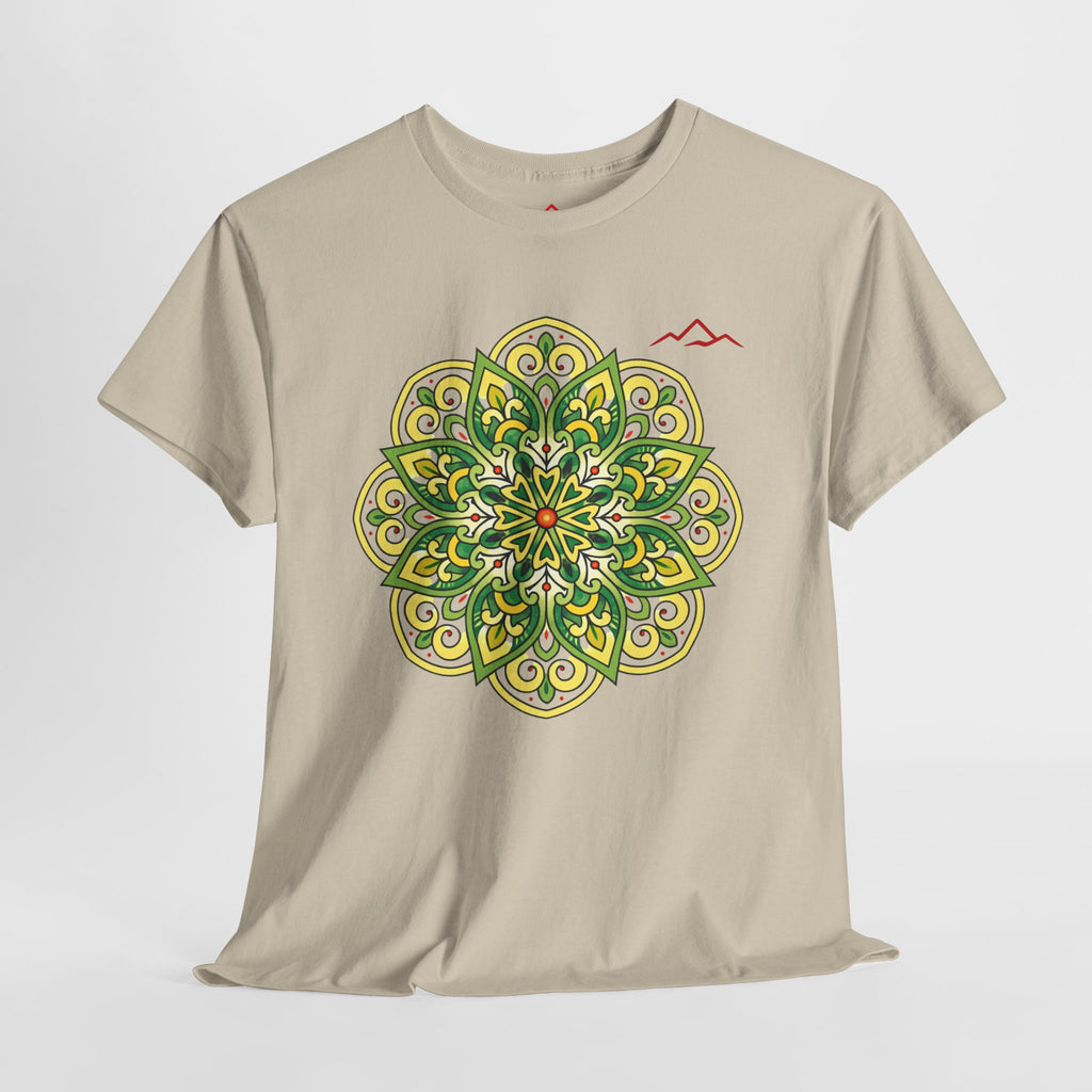 Balkan Blood Graphic Tee — Green Mandala Front & Drip Logo Back