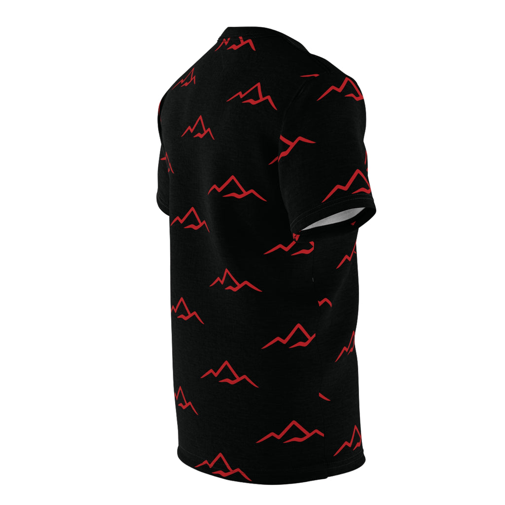 T‑Shirt — "Balkan Blood" Red Mountain Pattern All‑Over Print