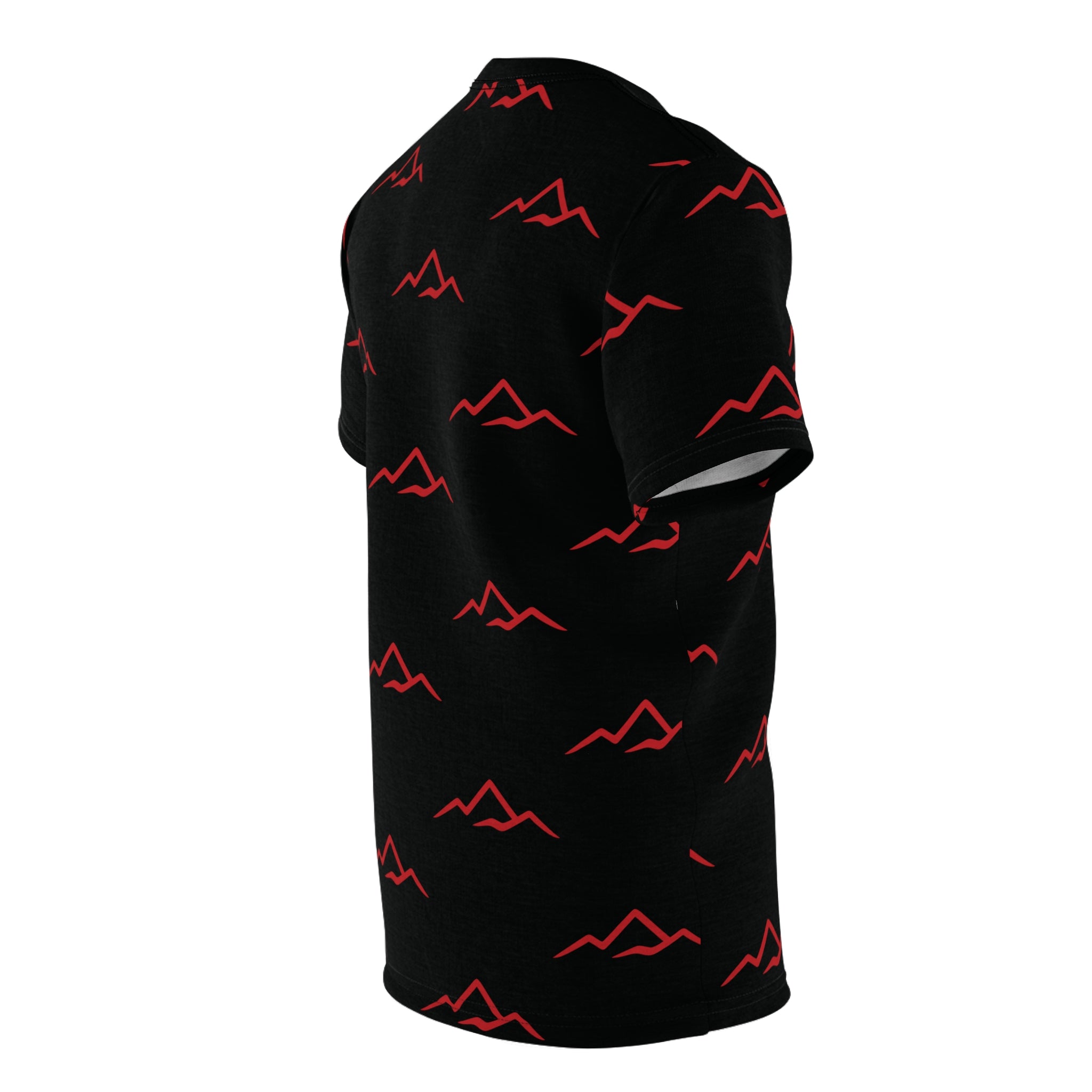 T‑Shirt — "Balkan Blood" Red Mountain Pattern All‑Over Print