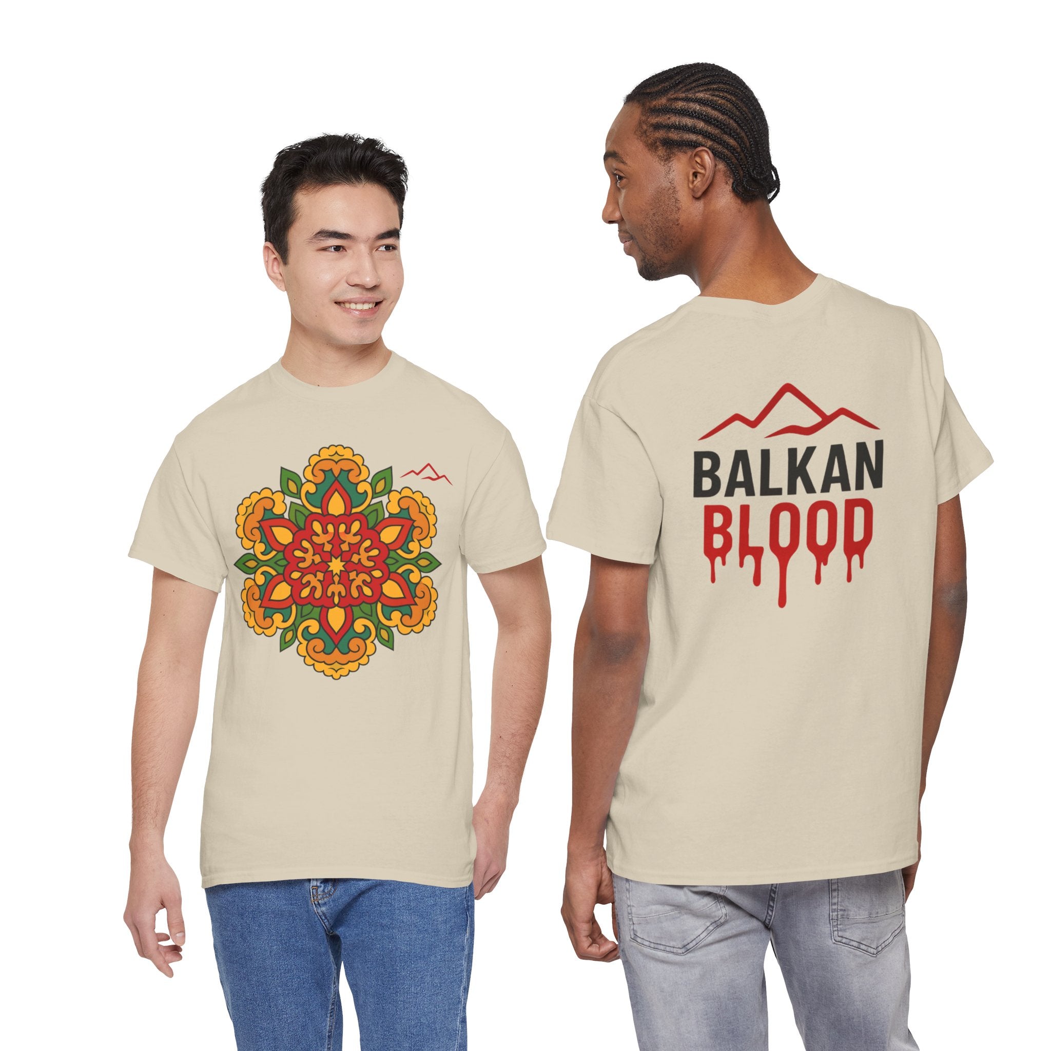 Balkan Blood T‑Shirt — Traditional Balkan Floral Medallion