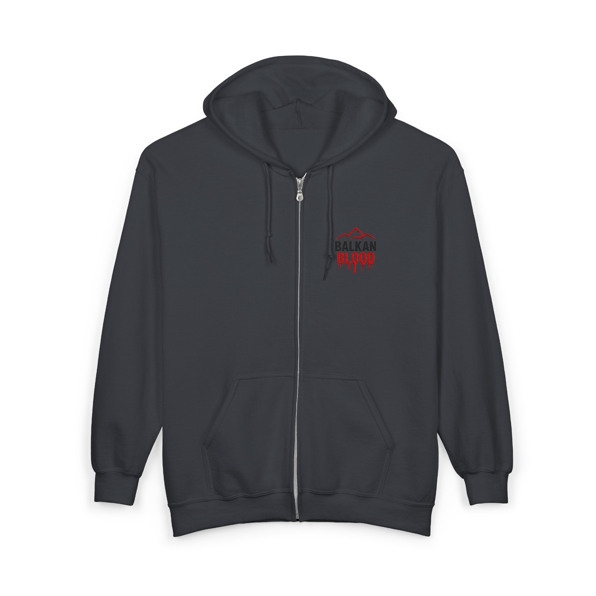 Zip Hoodie — Balkan Blood Logo Embroidery