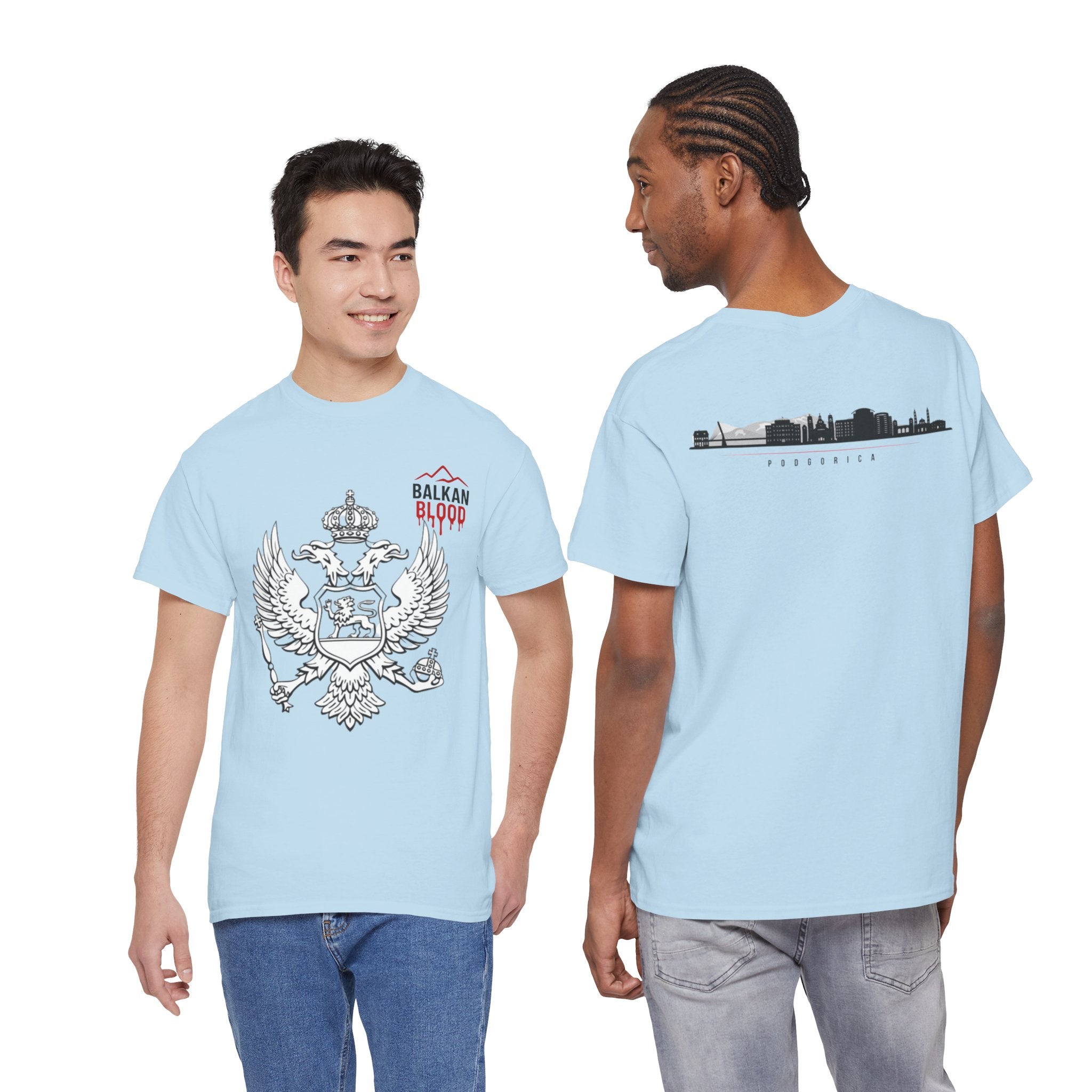 Montenegro/Balkan Blood Unisex Heavy Cotton Tee, Vintage Style Shirt