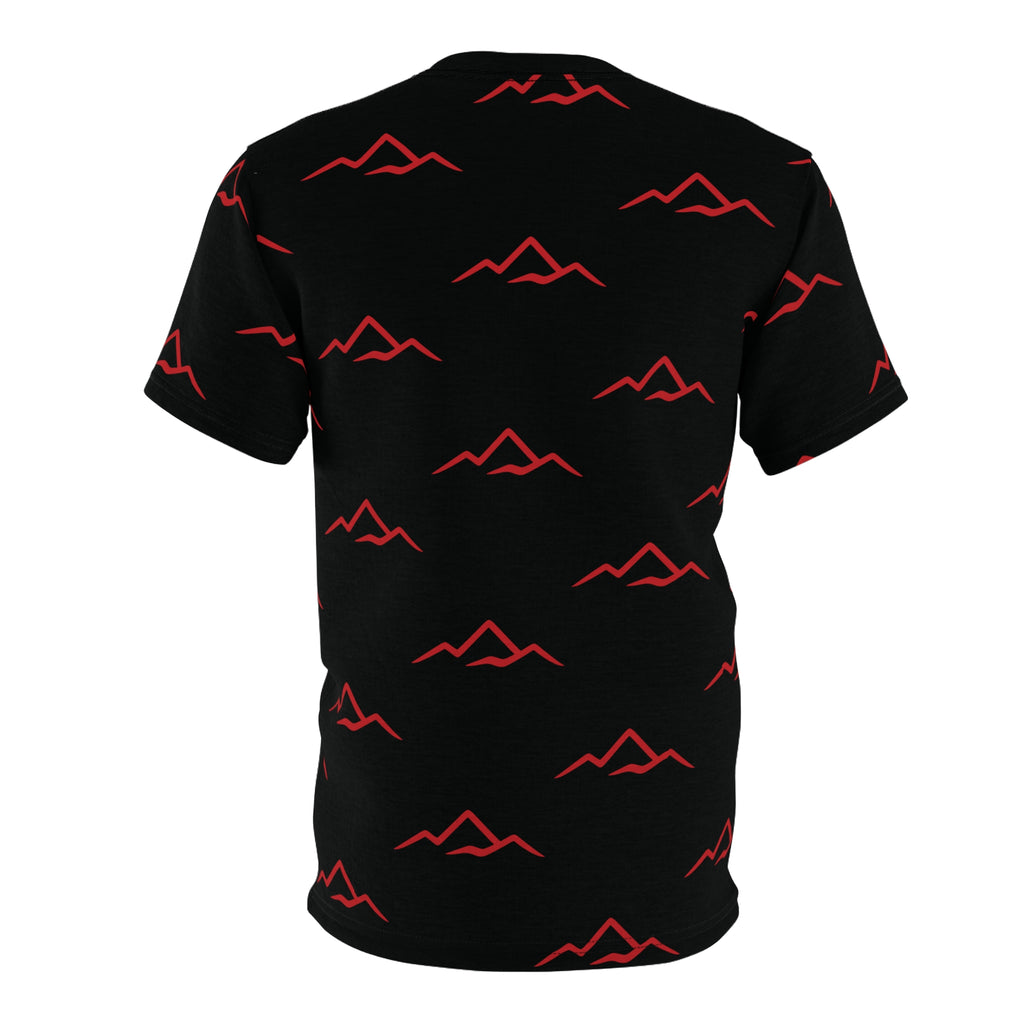 T‑Shirt — "Balkan Blood" Red Mountain Pattern All‑Over Print