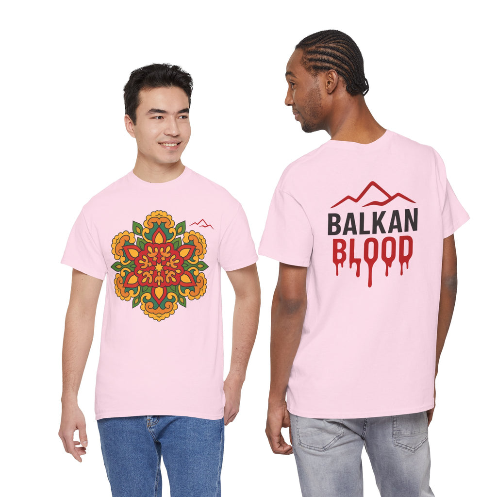Balkan Blood T‑Shirt — Traditional Balkan Floral Medallion