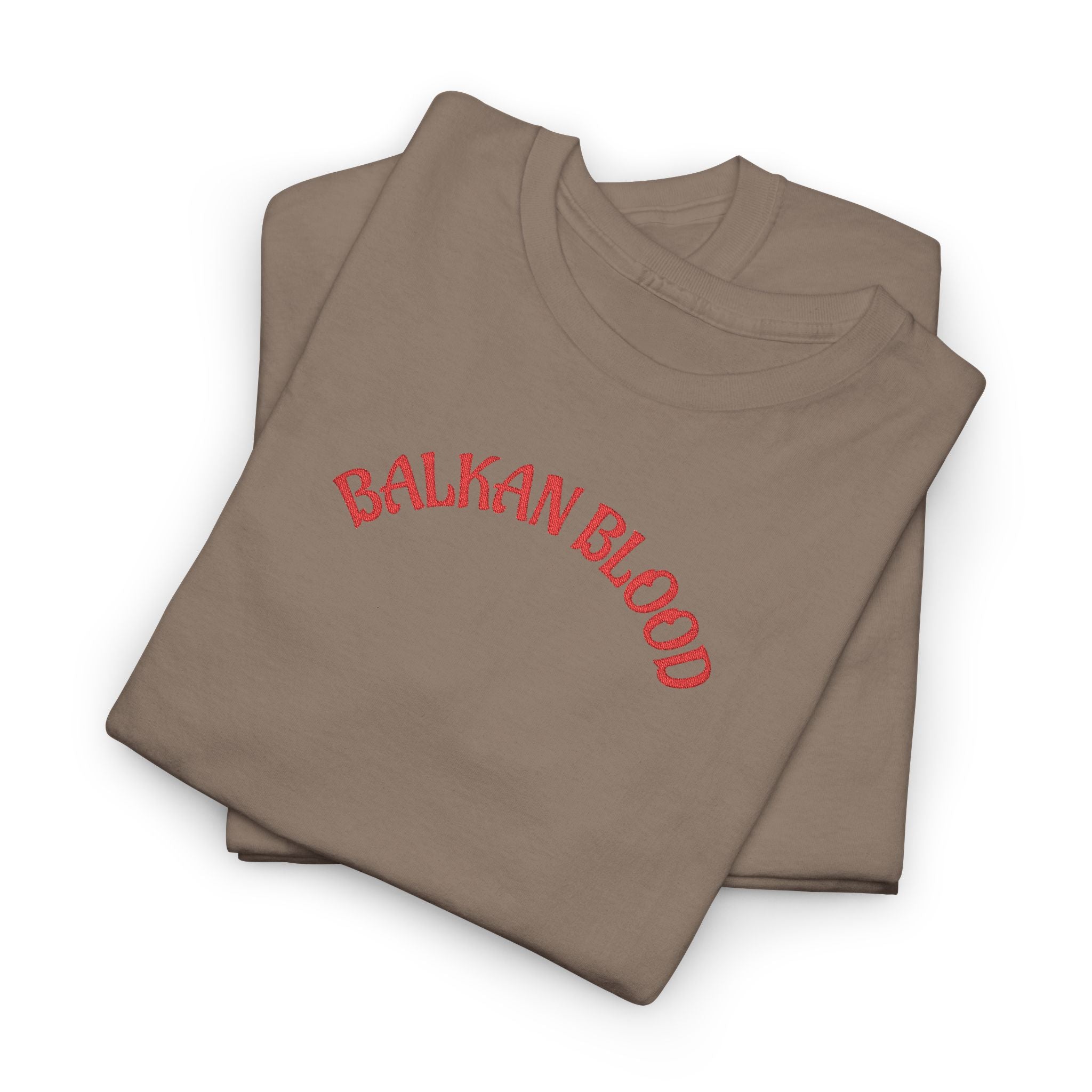 Embroidery Balkan Blood T‑Shirt — Red Arch Logo