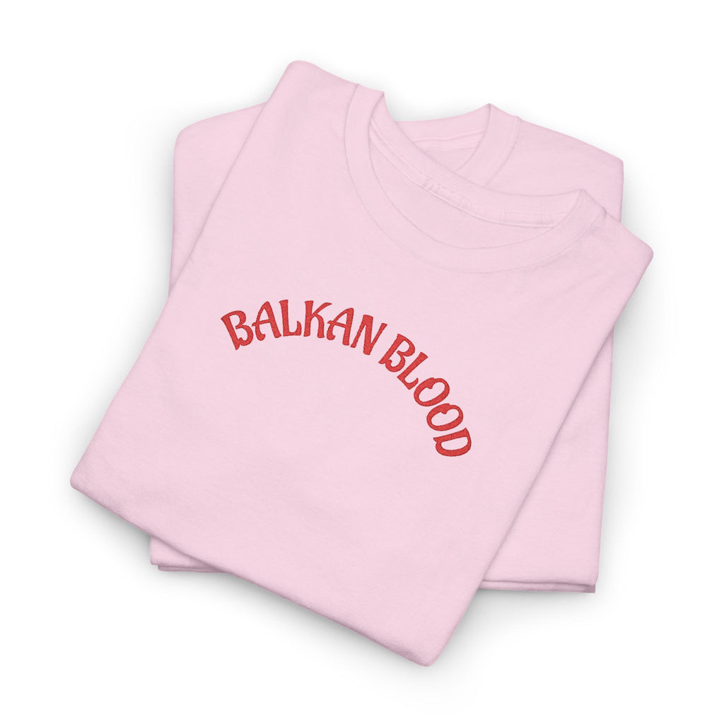 Embroidery Balkan Blood T‑Shirt — Red Arch Logo