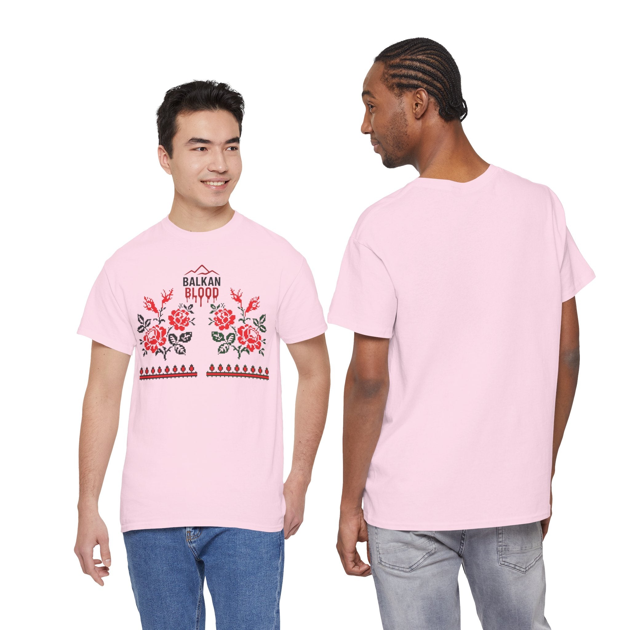 Bulgaria Balkan Blood Unisex Heavy Cotton Tee, Vintage Floral Graphic Shirt