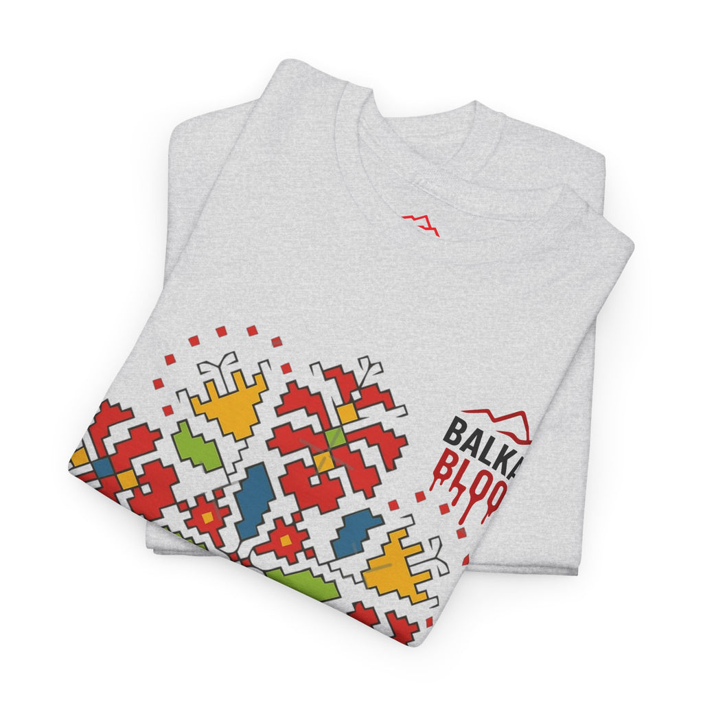 Balkan Blood Unisex Heavy Cotton Tee, Balkan Emrodery