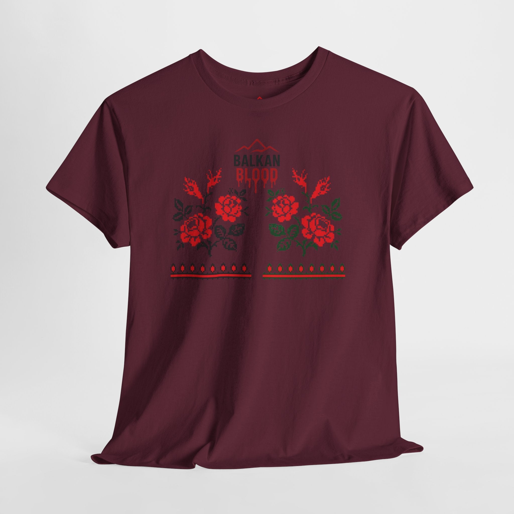 Bulgaria Balkan Blood Unisex Heavy Cotton Tee, Vintage Floral Graphic Shirt