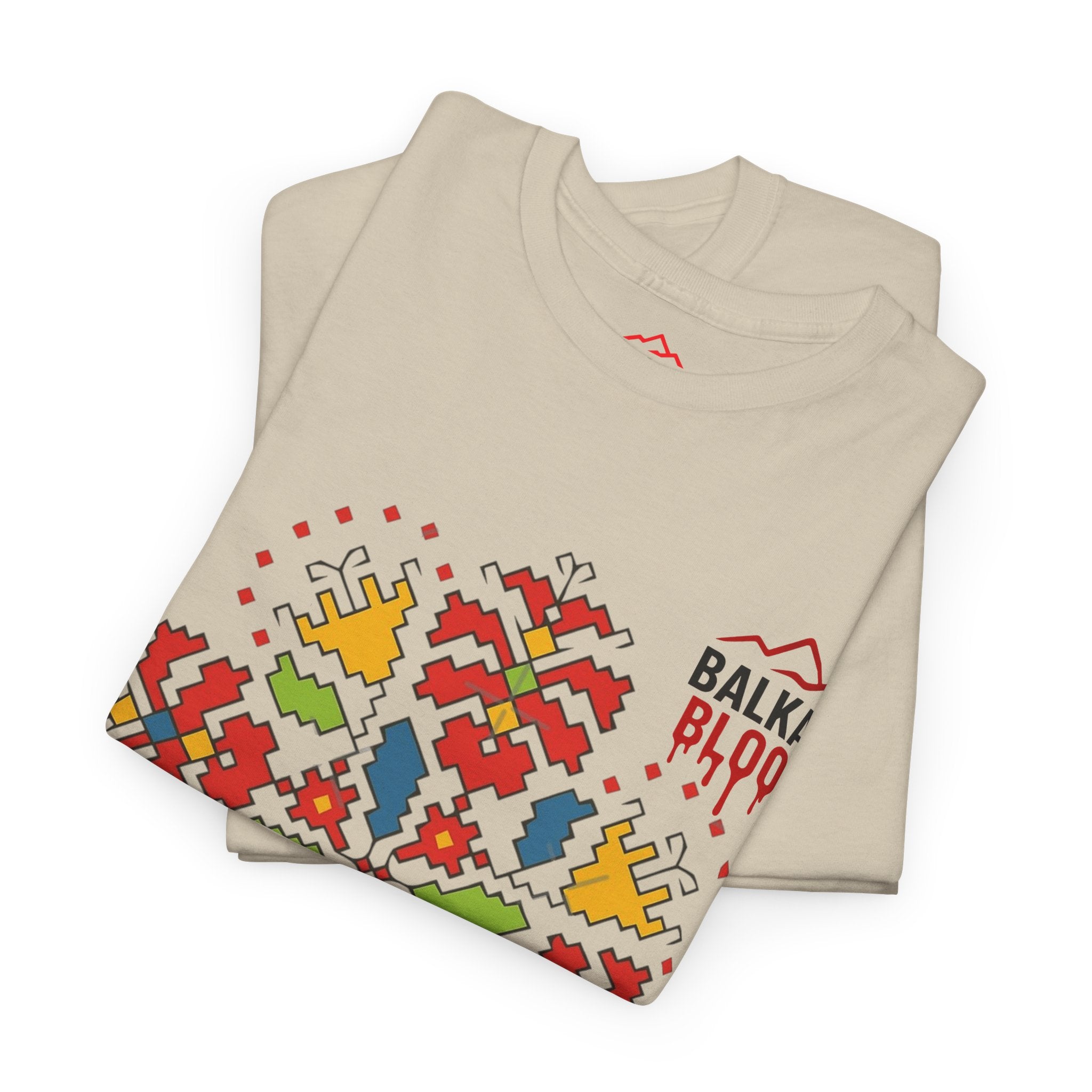 Balkan Blood Unisex Heavy Cotton Tee, Balkan Emrodery